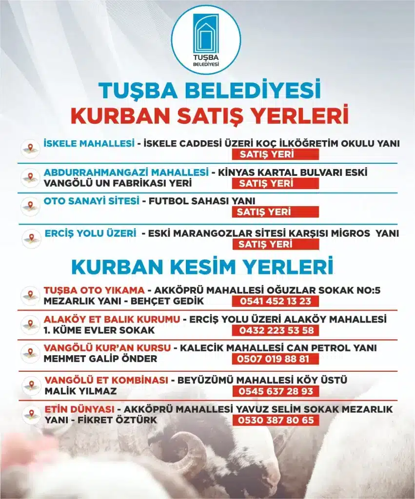 Van’da kurban satış noktaları ve kesim yerleri belli oldu - 4