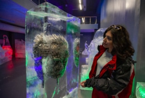 Erzurum'daki Buz Müzesi'nde atık metalden heykellerle temiz çevre mesajı veriliyor
